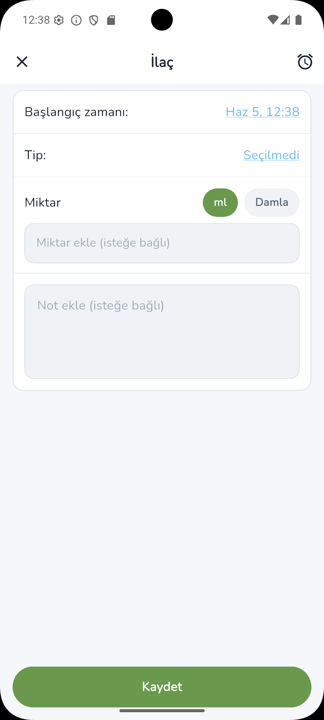 Ebeveyn uygulaması ilaç takip ana ekranı